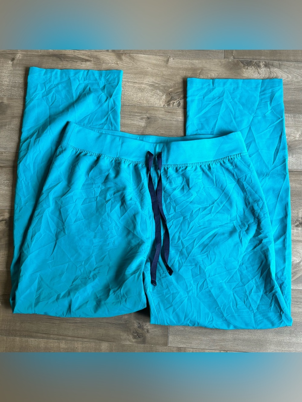 FIGS Livingston Lady’s High-Rise Straight-Leg Scrub Pants Caribbean Blue XL Tall